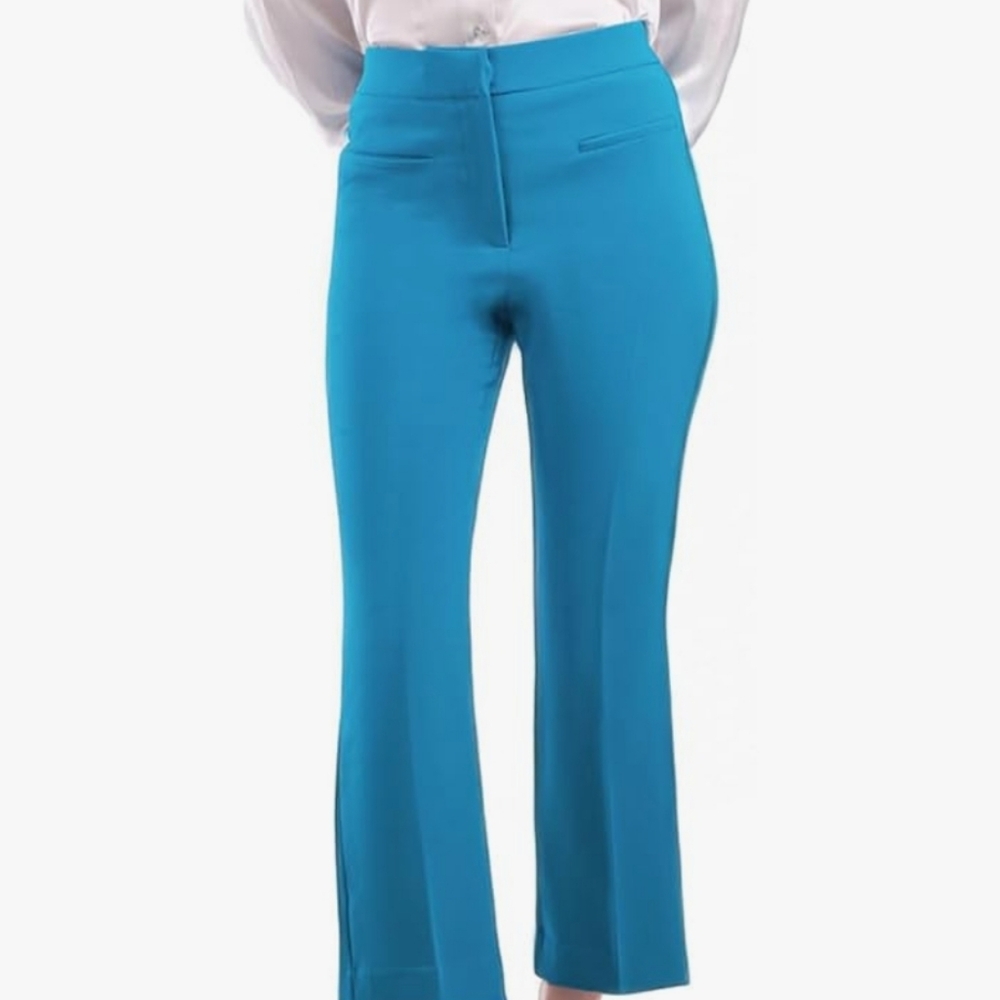 SANDY & SID Womens Work Slacks High Rise Slim Fit